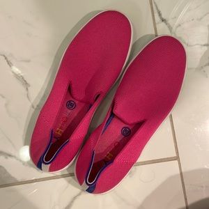 Rothy’s canvas slip ons.  Like new.  Bright pink